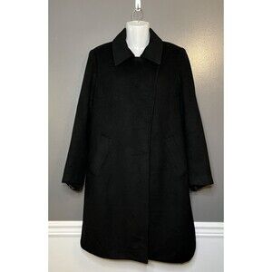 Jones New York Collection Coat Womens 10 Black Wool Cashmere Blend Classic Lined